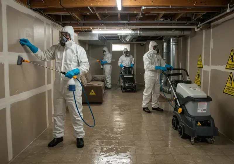 Basement Moisture Removal and Structural Drying process in Oxford, GA